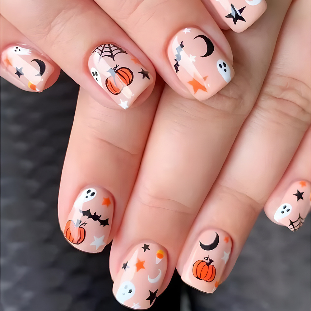 Nail Art Press On - 24 Stück quadratische Presse auf Nägeln