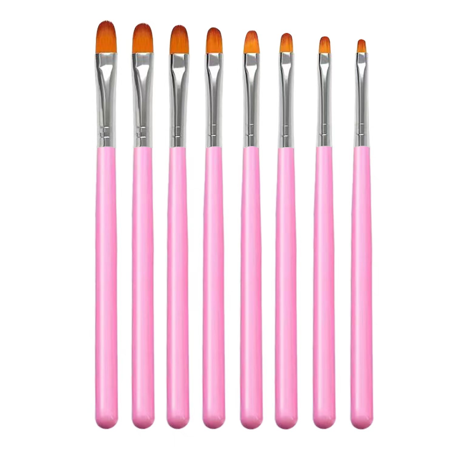 Nail Art Ombre - 7/8-teiliges ovales Gel-Nagelpinsel-Set, professionelle Nylon-Acrylpinsel zum