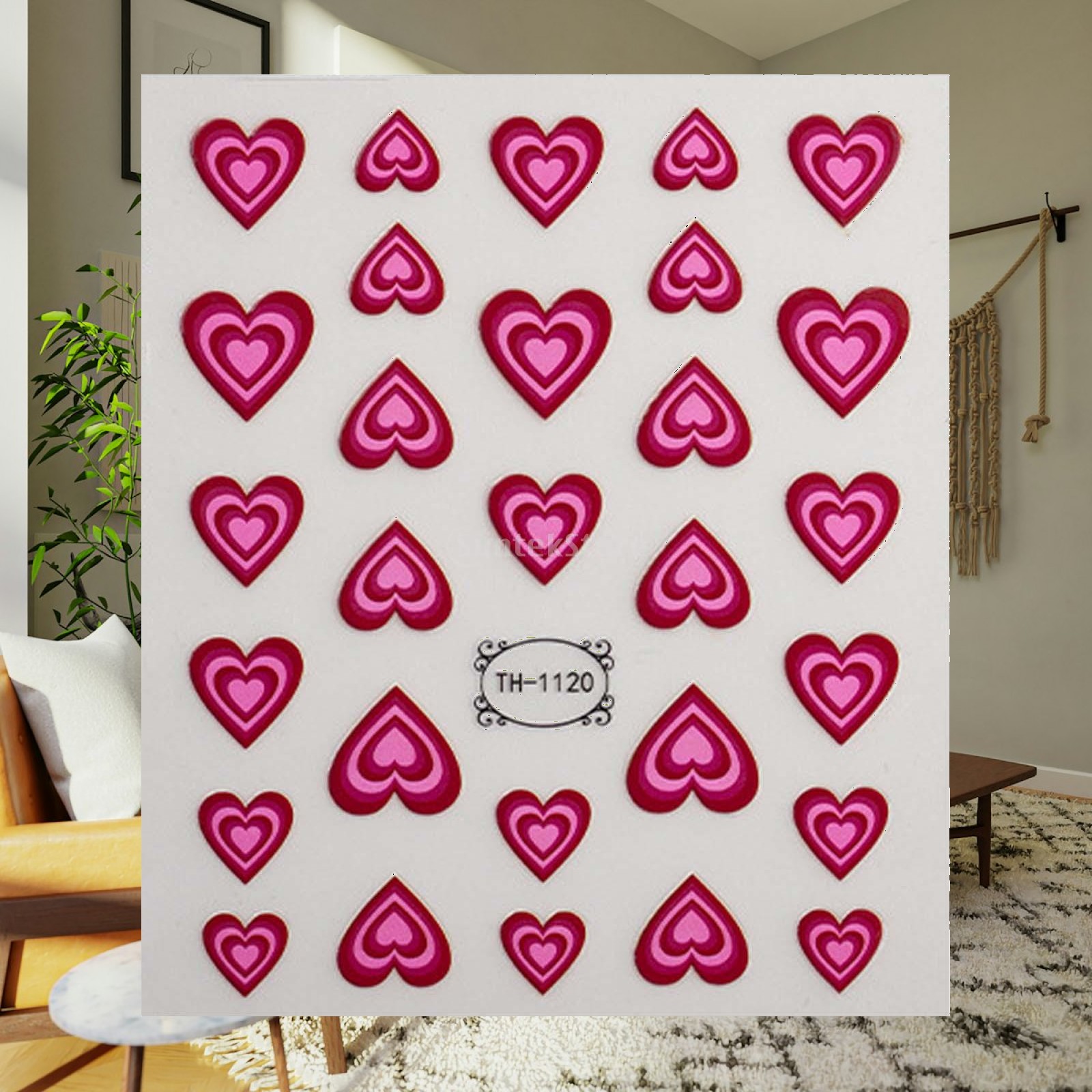 Nail Art Valentines Day - Valentinstag 3D-Herz-Nagelkunst-Aufkleber DIY-Nagelzubehör-Set für Acrylnägel Dekorationen