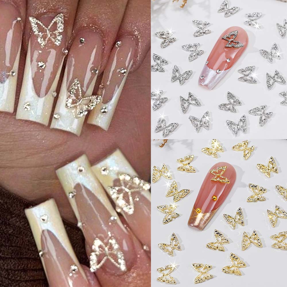 Nail Art Pink - 20 stücke 3D Exquisite Hohl Schmetterling