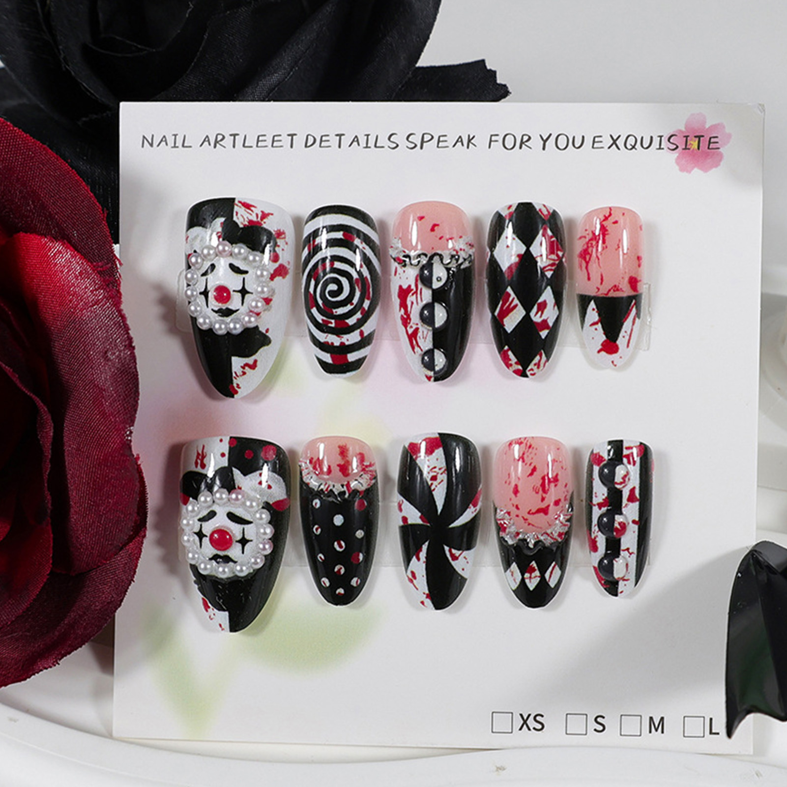 30 Stück Lustige Dunkle Clown  – Nail Art Press On Bewertung und Preis