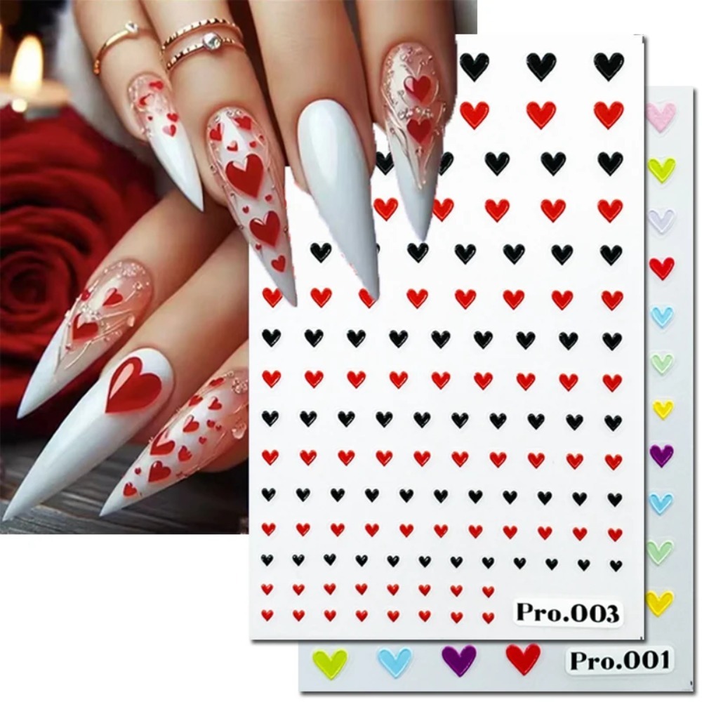 5D Geprägte Nagelkunst-Aufkleb – Nail Art Valentines Day Bewertung und Preis