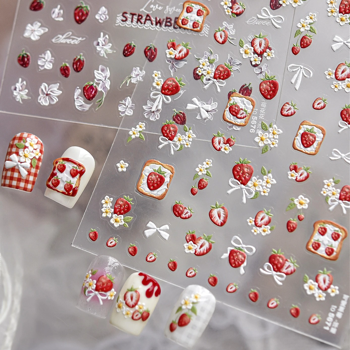 Erdbeer-Toast-Schleife, Gänseb – Nail Art Orange Bewertung und Preis