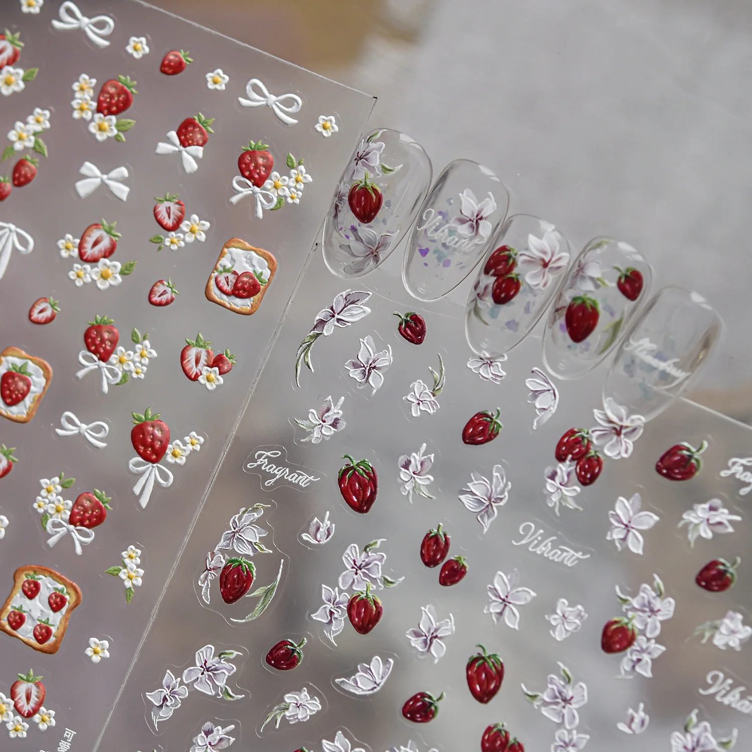 Erdbeer-Toast-Schleife, Gänseb – Nail Art Orange Bewertung und Preis