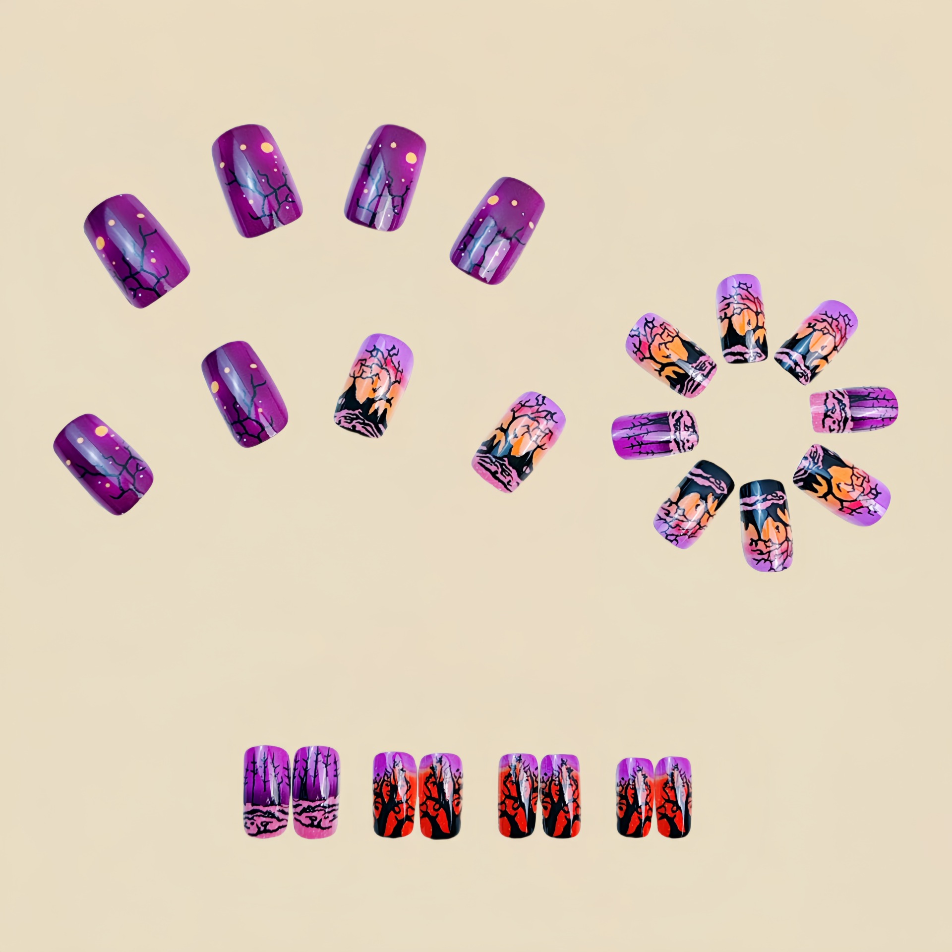 Mittlere, quadratische Kunstnä – Nail Art Orange Bewertung und Preis