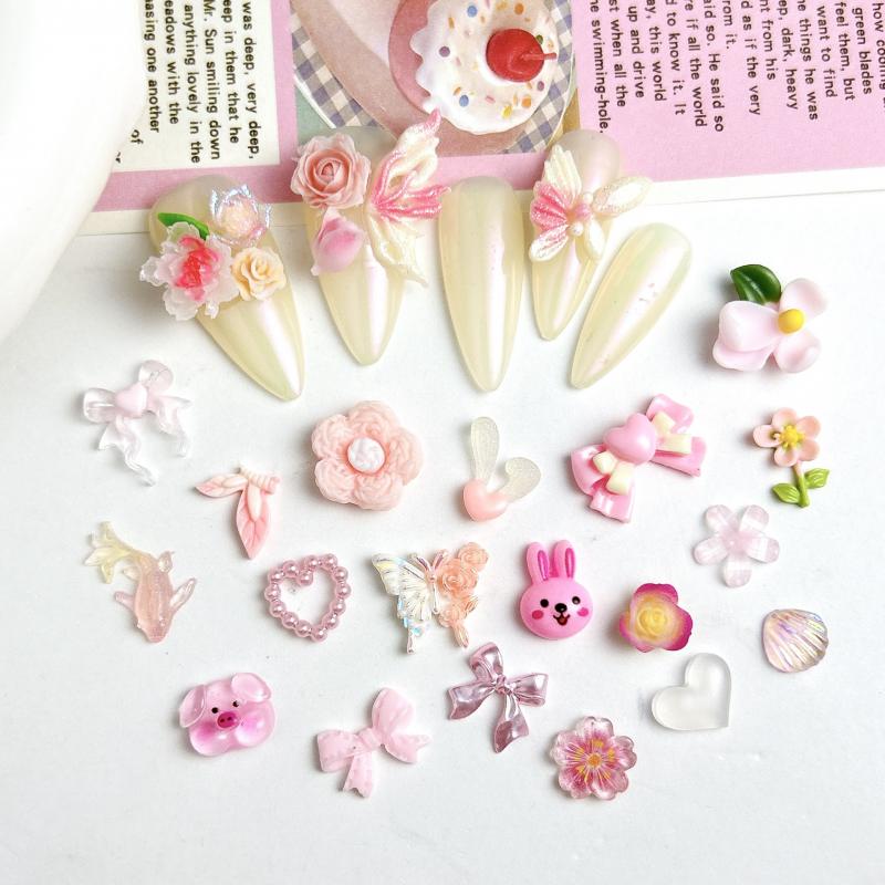 Zufällig gemischte süße rosa S – Nail Art Valentines Day Bewertung und Preis