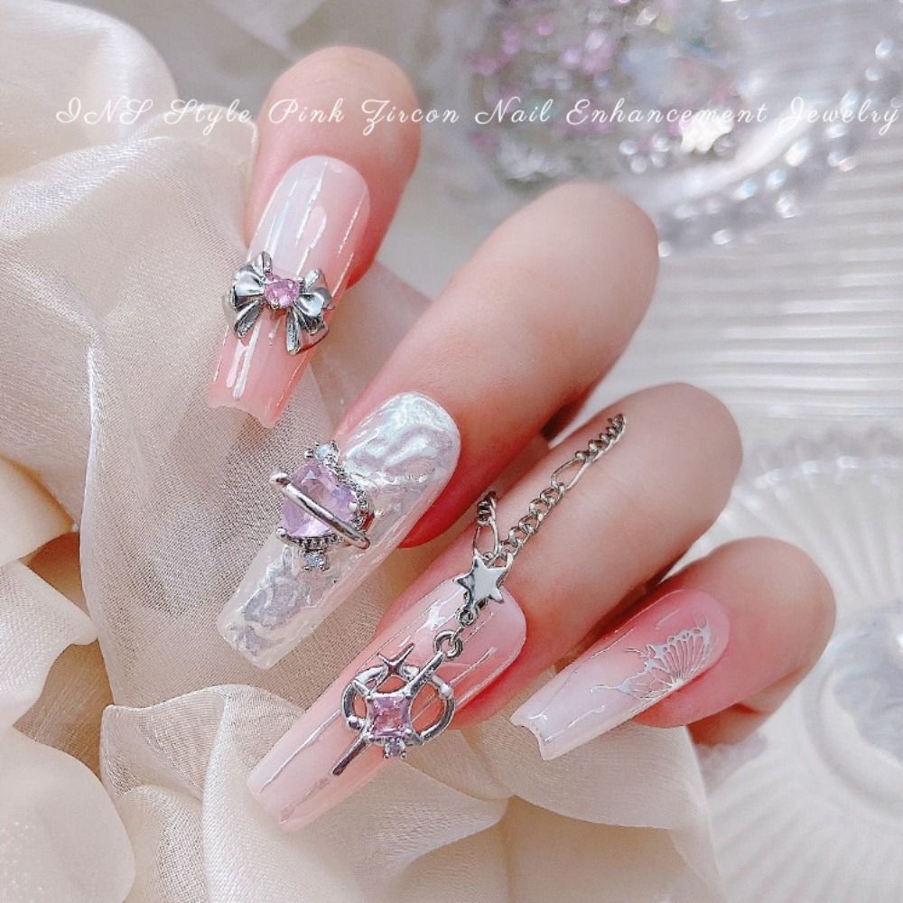 Leichte Luxus-Charms, luxuriös – Nail Art Pink Bewertung und Preis